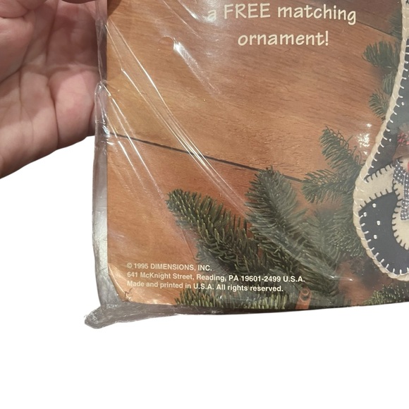 VTG Sunset Felt Fabric Snowy Church Scene Christmas Patchwork Stocking 18076 NIP - Picture 2 of 6